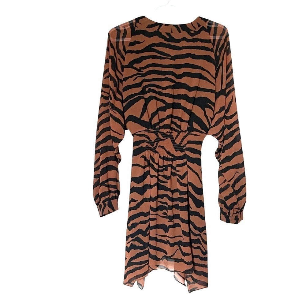 All Saints Brown Nicola Zephyr Zebra Print Dress US M - Picture 5 of 11